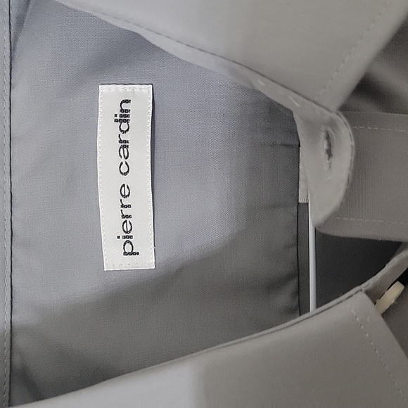 Pierre Cardin, Size 16 - 34/35 Gray Button Down Dress Shirt, NEW - Picture 2 of 11